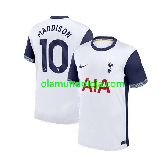Camisola Tottenham Hotspur James Maddison 10 Homem Equipamento Primeiro 2024-2025 Manga Curta